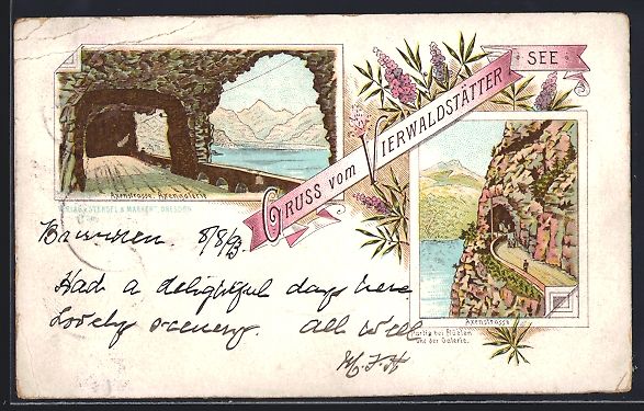 Cartoline postali: Vorläufer-Lithographie Flüelen /Vierwa – Usato da Berlin venduto da bartko-reher