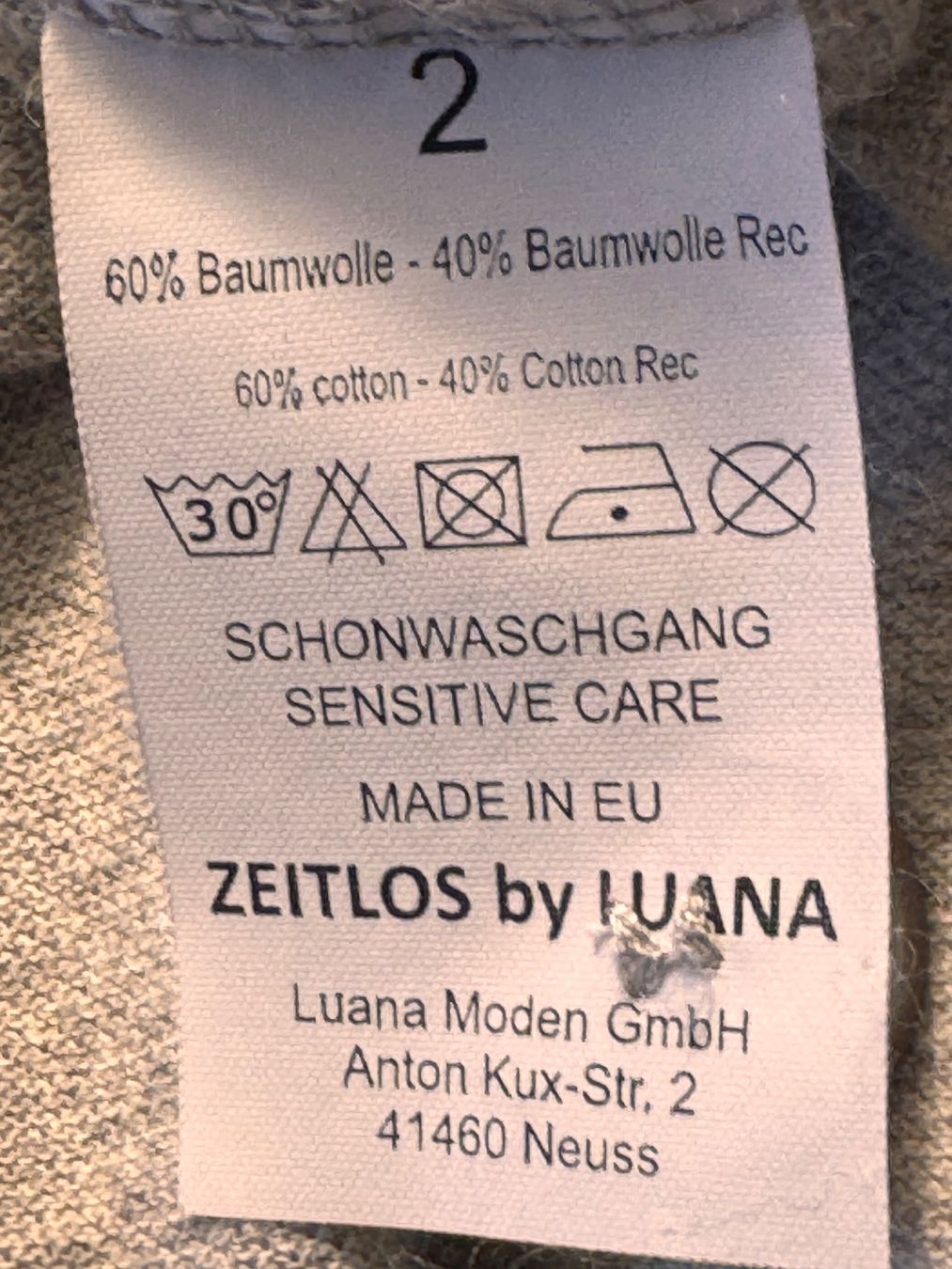 Camicette: NEU Blusenshirt ZEITLOS by LUANA  hellgrau, Gr2 /40 – Nuovo (secondo la descrizione) da Würenlos venduto da ffrance3 6