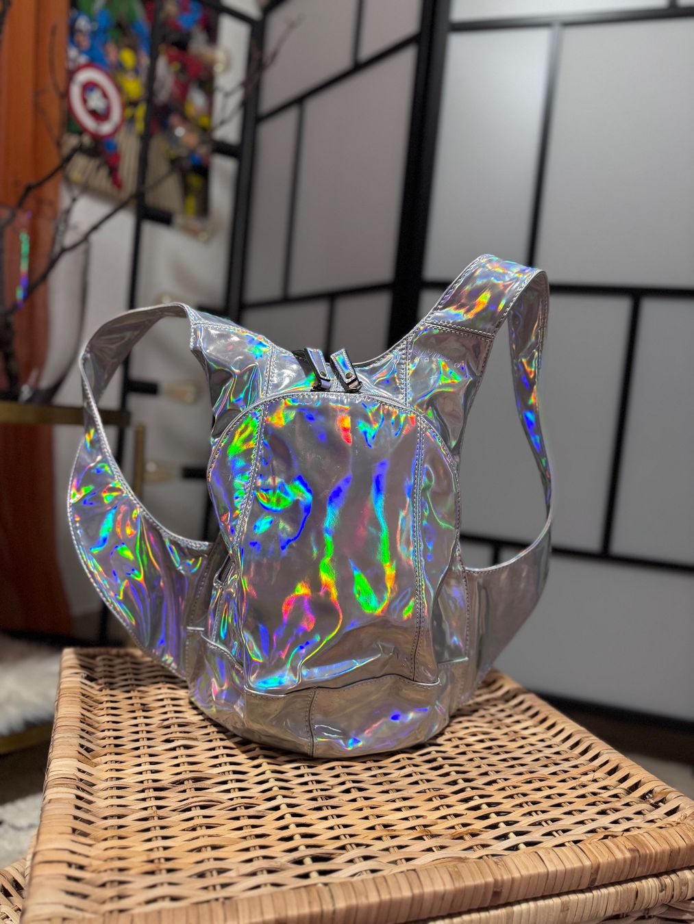 Zaini: Silber Holographischer Rucksack - auffällig – Usato da Eichberg venduto da OanaB