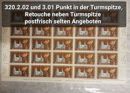 320.2.02, 3.01, Abarten Punkt und Retouche postfrisch