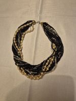 Halskette Modeschmuck Perlenkette schwarz weiss