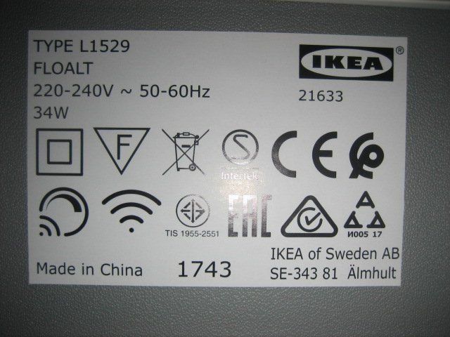 Ikea Lampadari & plafoniere: IKEA Floalt Deckenlampe LED – Usato da Winterthur venduto da pf02 5