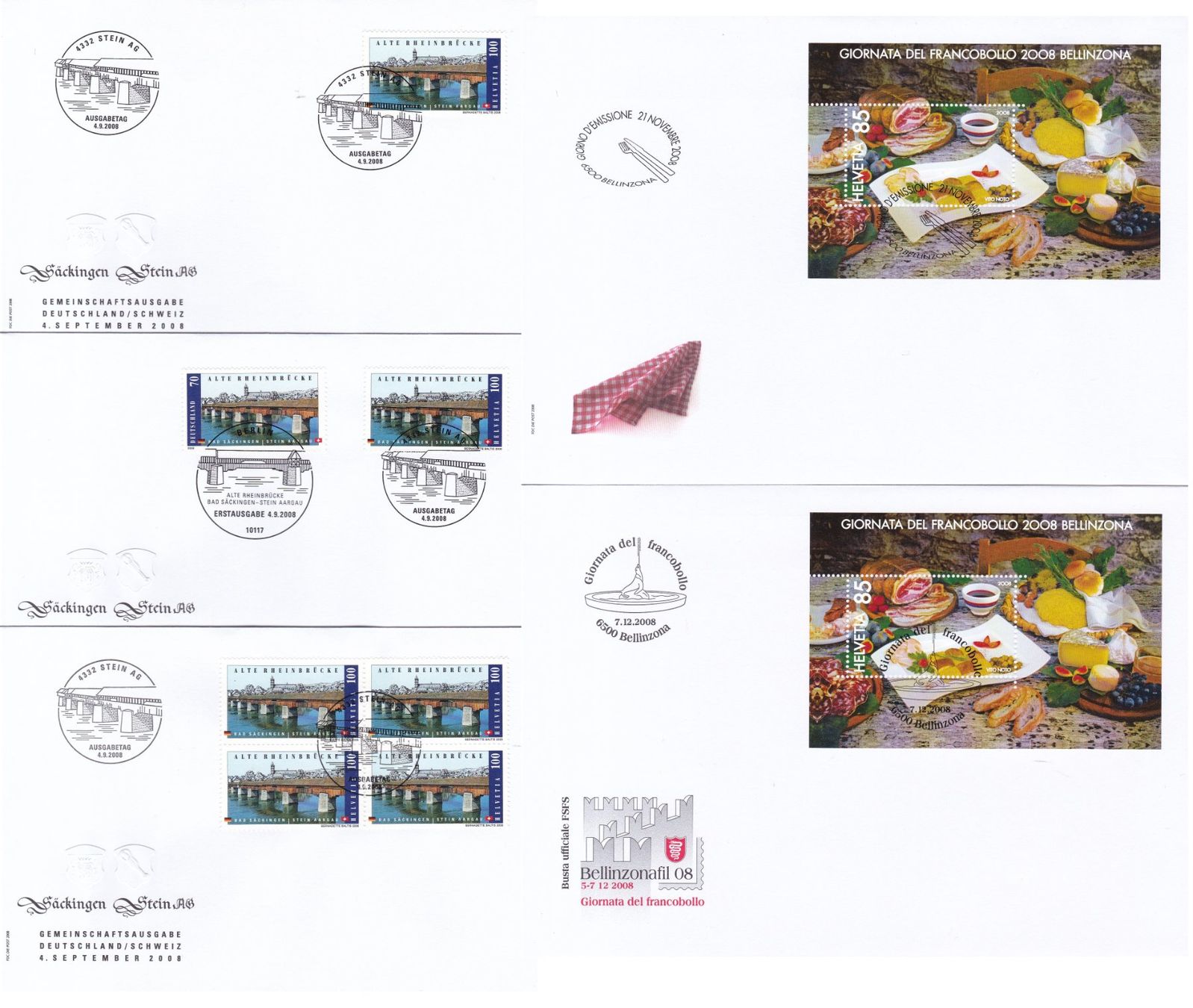 Tutti i francobolli: 46 Stk. CH FDCs, 2008, viele Viererblocks – Usato da Münchwilen AG venduto da Nesar 7