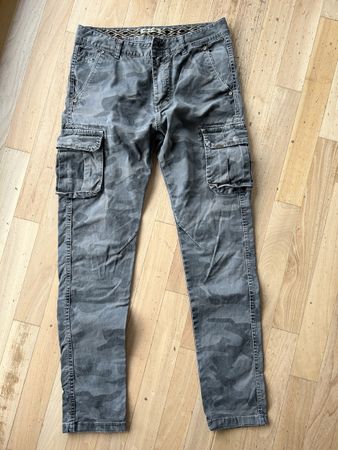 Jeans Military Look / Cargo Hose grau Gr. 30