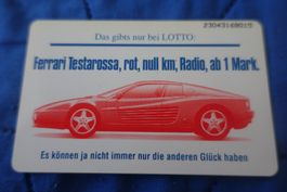 Lotto Telefonkarte 6 DM Ferrari Testarossa selten guter Z...
