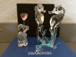 Swarovski Figur 2 Seepferdchen + Bär mit Ballon