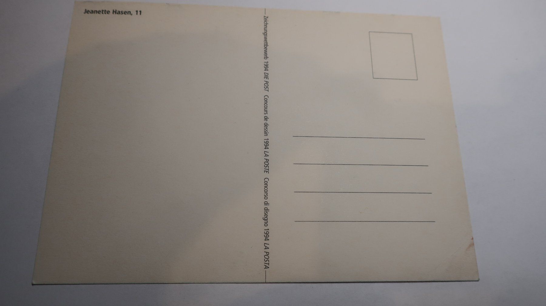 Ansichtskarten: PTT Jeanette Hasen 11 – Gebraucht aus Cormoret von Pascalll2001 2