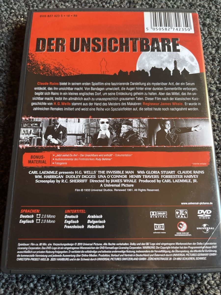 Tous les DVDs: Der Unsichtbare DVD (21693) – D'occasion à Ruswil par jan_bxl5 1