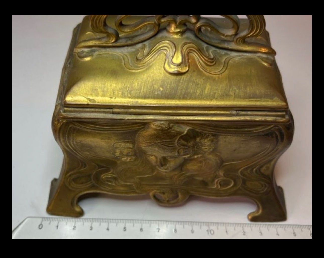 Contenitori & Simili: Antike Jugendstil Schmuckdose Schatulle vermutlich Messing – Usato da Basel venduto da Joshy03 3