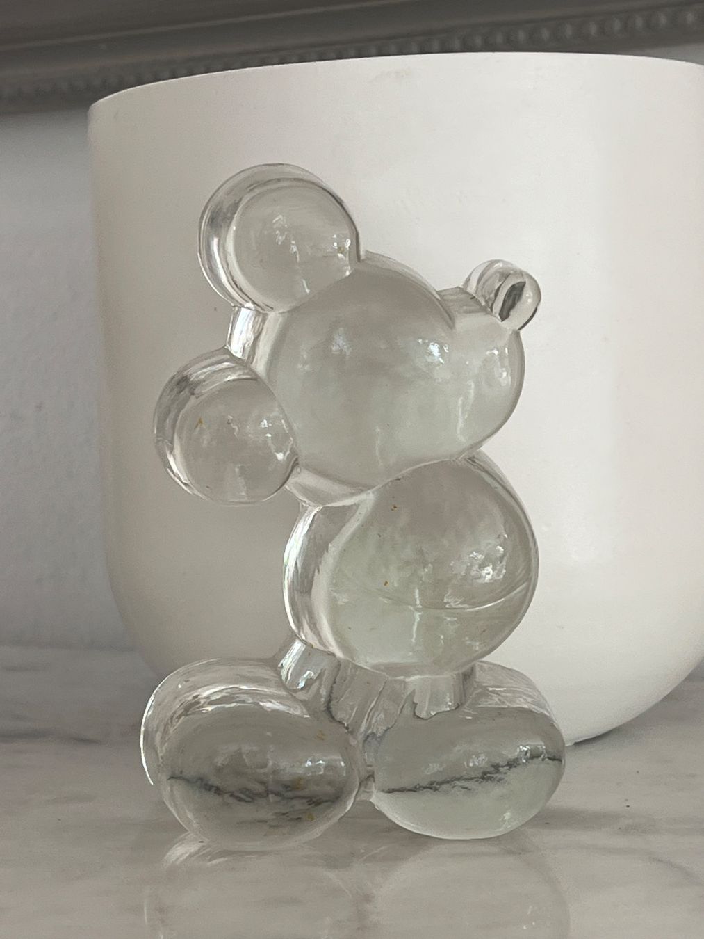 Disney Statuette: 13.5cm kultige Glas Mickey Mouse Figur – Usato da Lufingen venduto da bombolulu 2