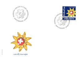Helvetia Briefmarke "cards europe" Ersttagsbrief 2002 Top!
