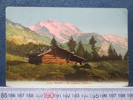 WENGEN BERGHÜTTE JUNGFRAU GEL.1910 EIGERGLETSCHER AK BEO