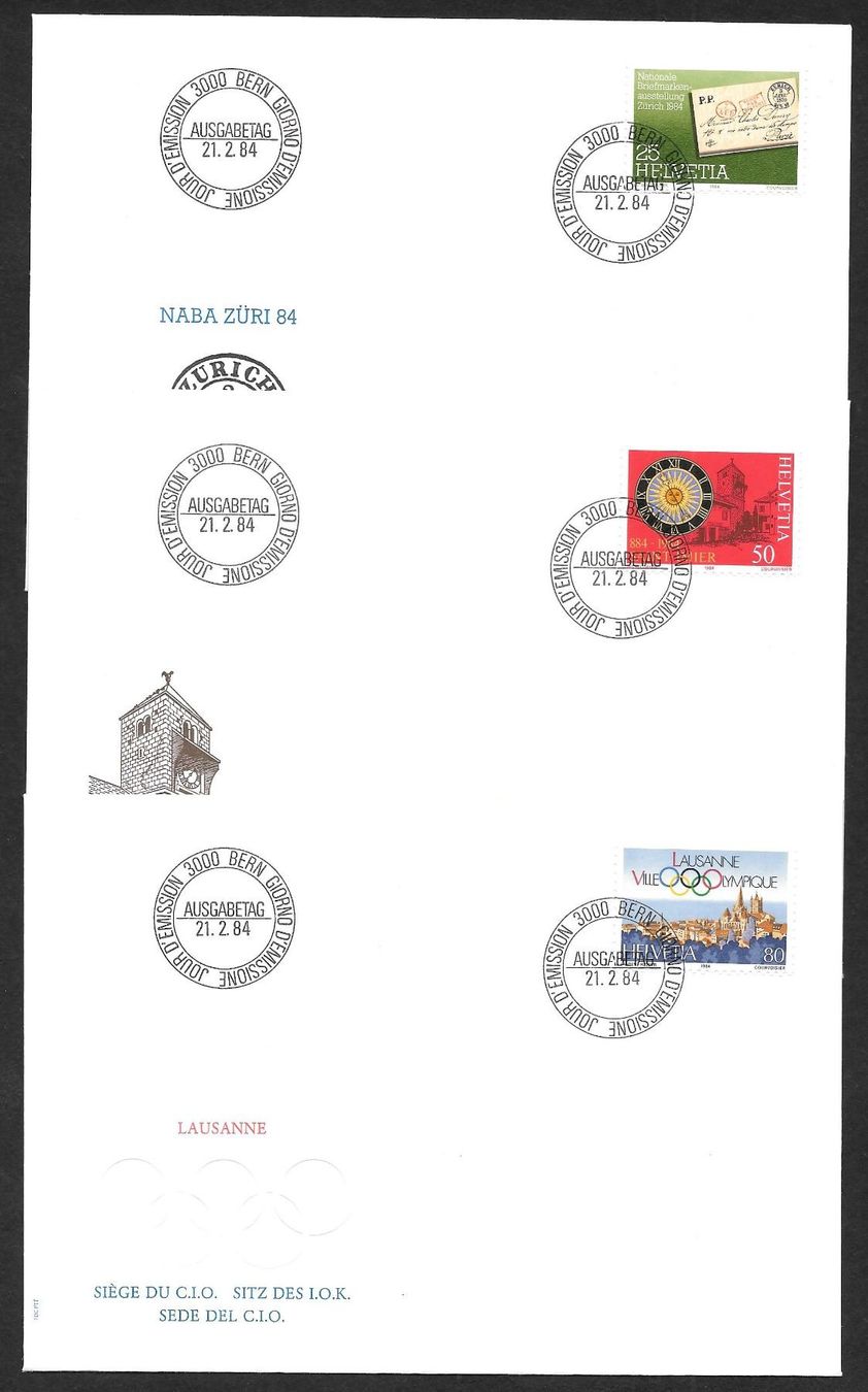 Tutti i francobolli: 3 FDC 705-707 Serie Einzelmarken ET 21.2.1984 – Nuovo (secondo la descrizione) da Olten venduto da clotaldi