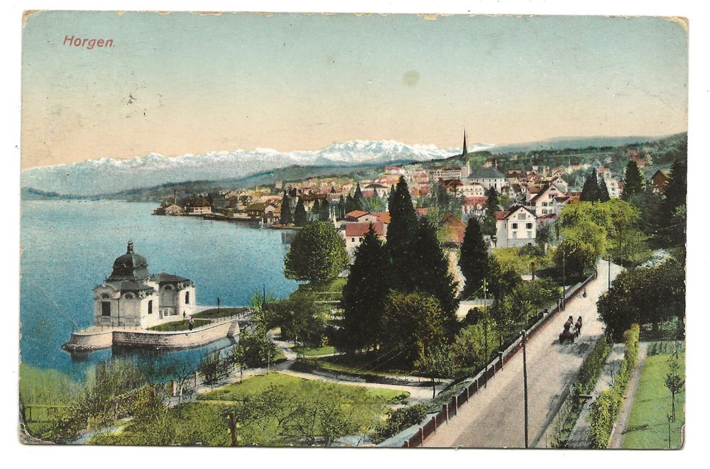 Horgen am Zürichsee (ZH) Partie am Seeufer - 1911 (Gebraucht) in ...