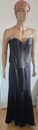Neues elegantes, schwarzes Abendkleid/ Corsage, Grösse 40