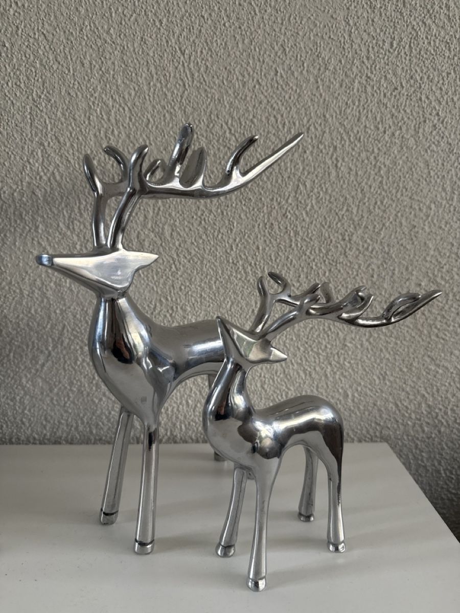 Tutte le decorazioni: 2 Rentiere / Elche Silber – Usato da Winterthur venduto da JuHoCh