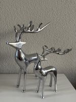 2 Rentiere / Elche Silber