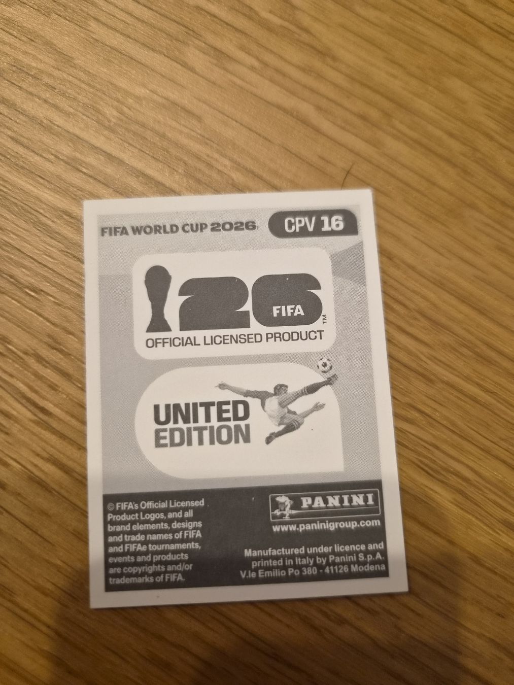 Panini Carte collezionabili: Fifa World Cup 2026 United Edition CPV 16 – Nuovo (secondo la descrizione) da St.Gallen venduto da Avena135 1