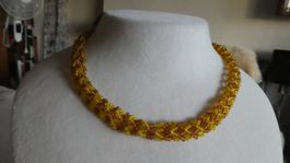 Schöne Perlenkette aus Glas Collier Vintage Elegant 💛 ...