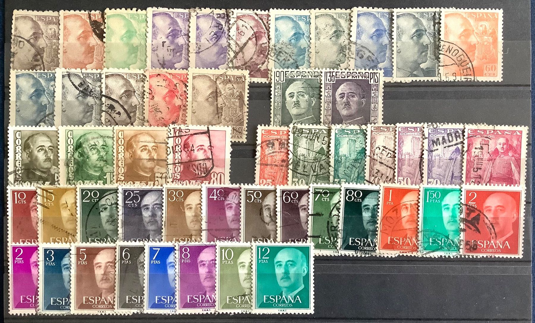 Tutti i francobolli: 1939 - 1974 - Spanien - General Franco Gest. – Usato da Liestal venduto da Skunk02