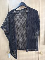 Strickjacke schwarz Blumenmuster Gr. M