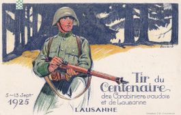 Luftpost-Karte Lausanne - Genève 1925 "Tir du Centenaire"