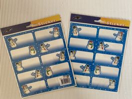 2er Set. Sticker "Schneemänner" für Schulhefte etc.