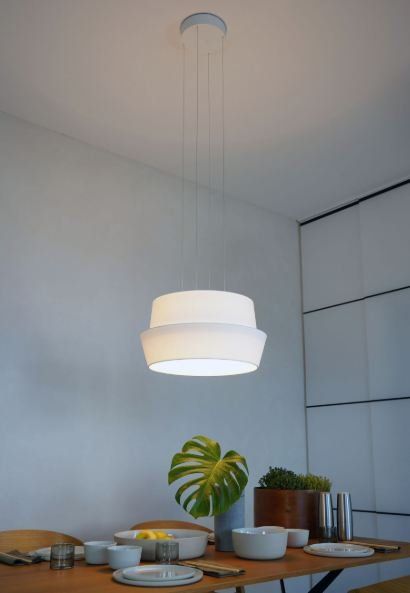 Lampade: Maigrau Pendelleuchte Schirm weiss – Usato da Rothenburg venduto da Lampenoutlet 1