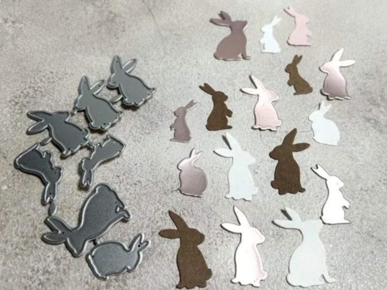 Sciablone: Stanzschablone Nr. 438, Ostern, Hasen (Sizzix geeignet) – Nuovo e nell'imballaggio originale da Gretzenbach venduto da Fliegepilz56