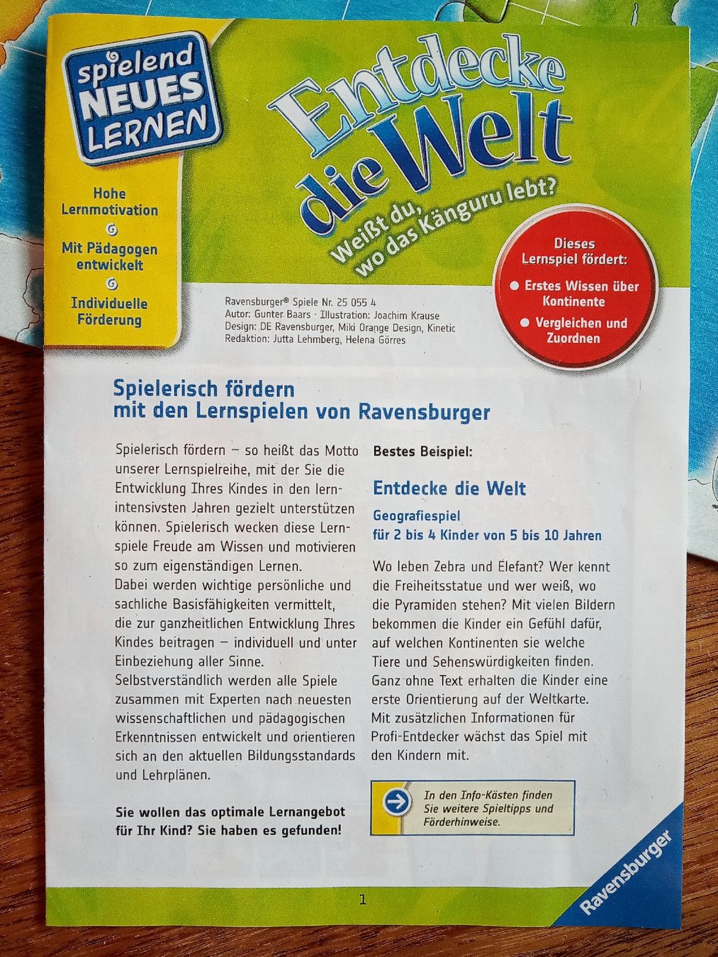 Ravensburger Giochi: Ravensburger "Entdecke die Welt" Lernspiel – Usato da Büren SO venduto da swelch 2