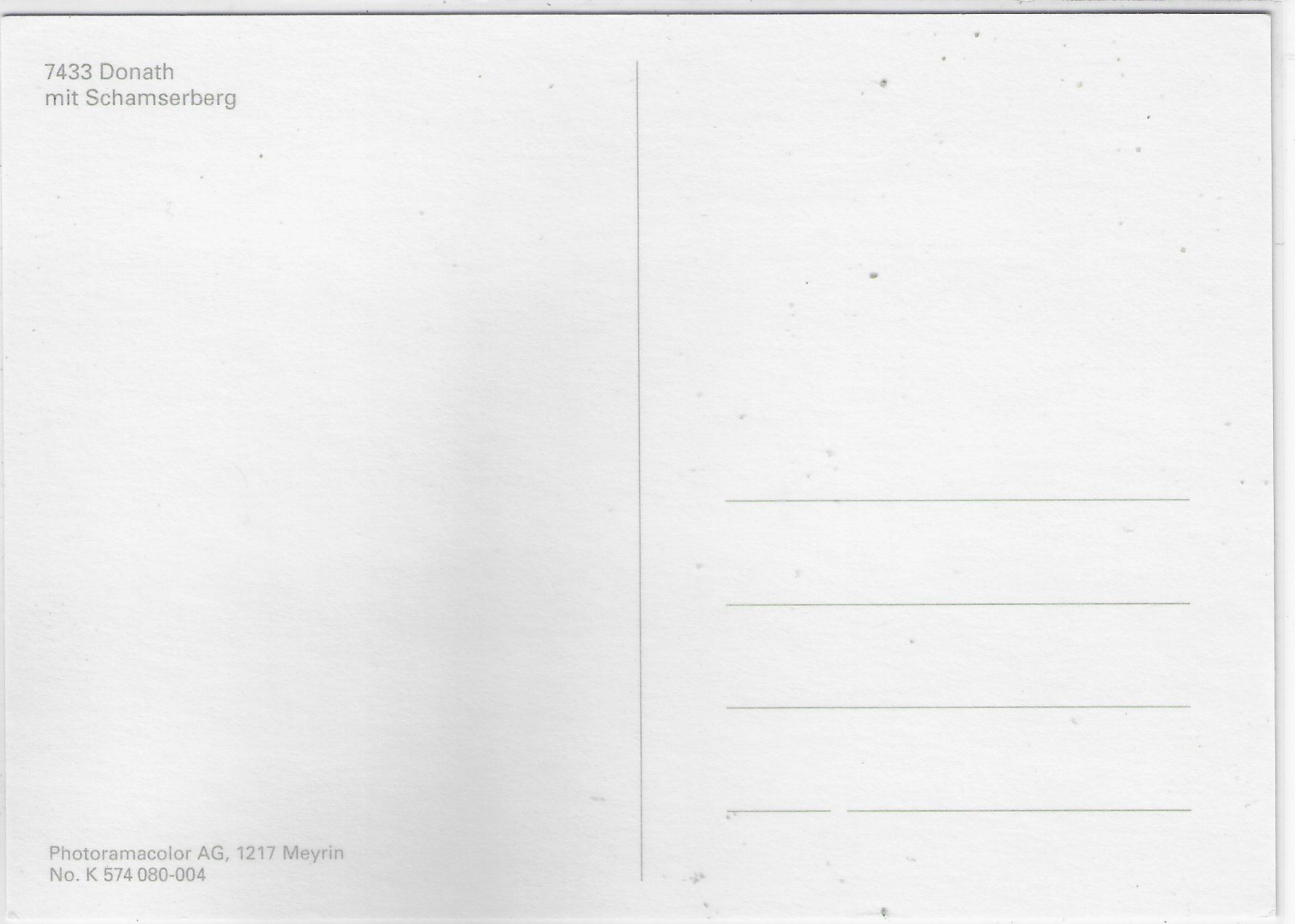 Cartoline postali: Flugaufnahme Donath mit Schamserberg – Usato da Ettingen venduto da Kartenplanet 1