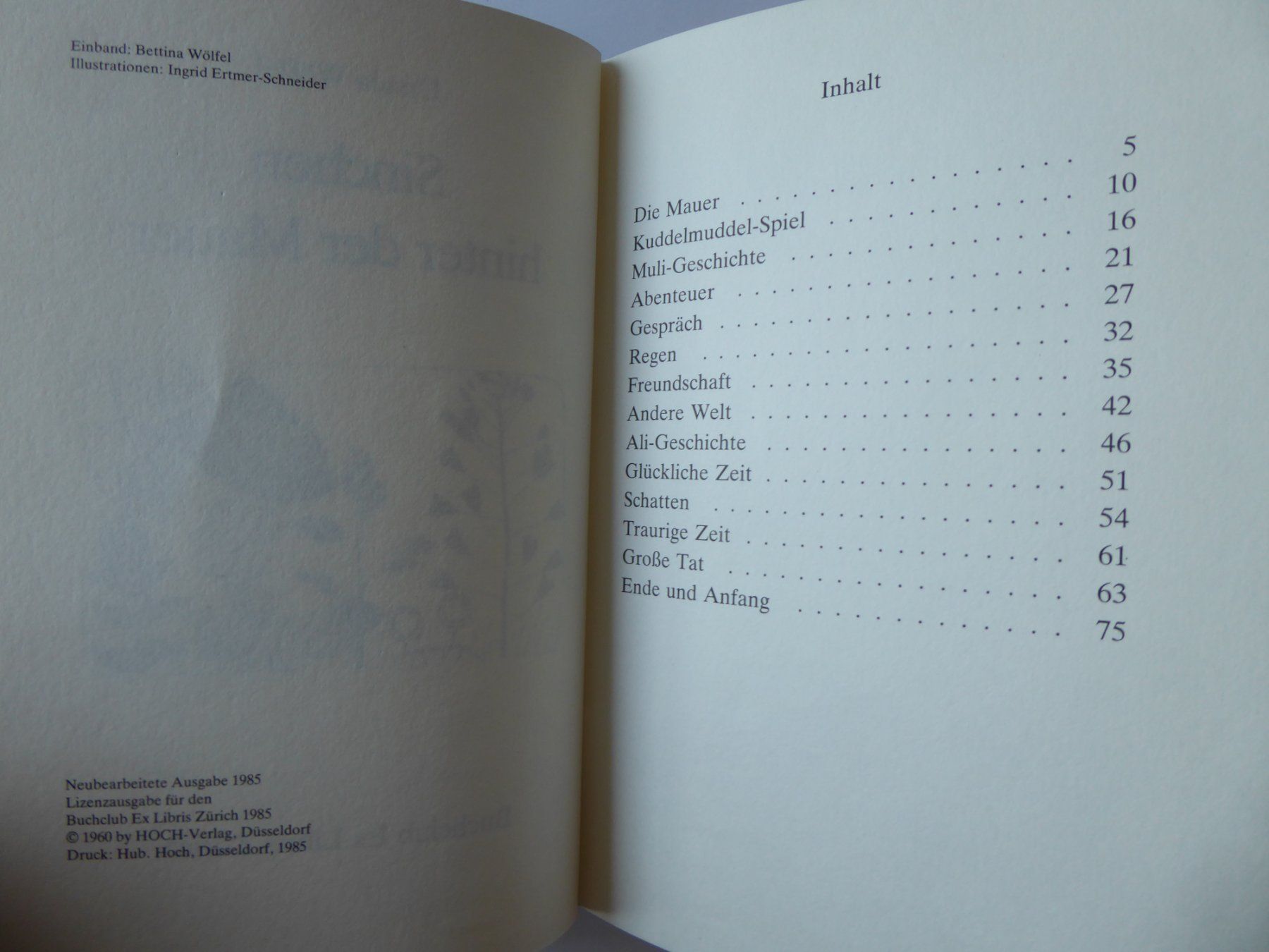 Livres: Buch Sinchen hinter der Mauer, Ursula Wölfel – D'occasion à Turbenthal par Panau 2