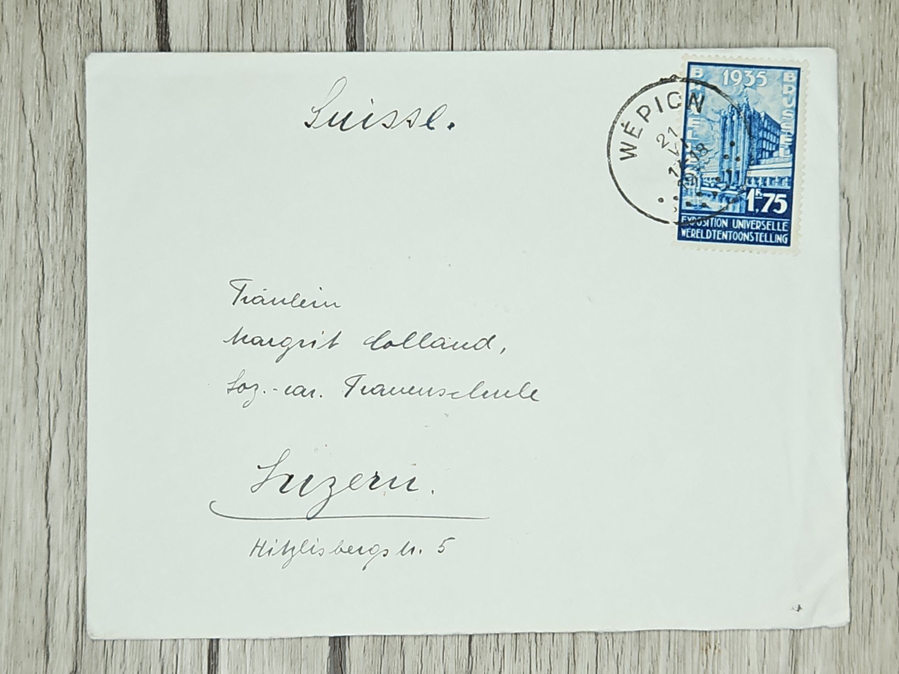 Tutti i francobolli: CL14 Enveloppe + Timbre Belgique 1935 – Usato da Cousset venduto da Patrick_Collections