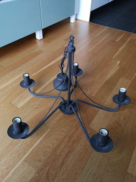 Deckenleuchte Haya – Schwarz, Metall, 54,5 X 54,5 Cm, 28 Watt LED, 2800 Lumen, 3-stufig Dimmbar
