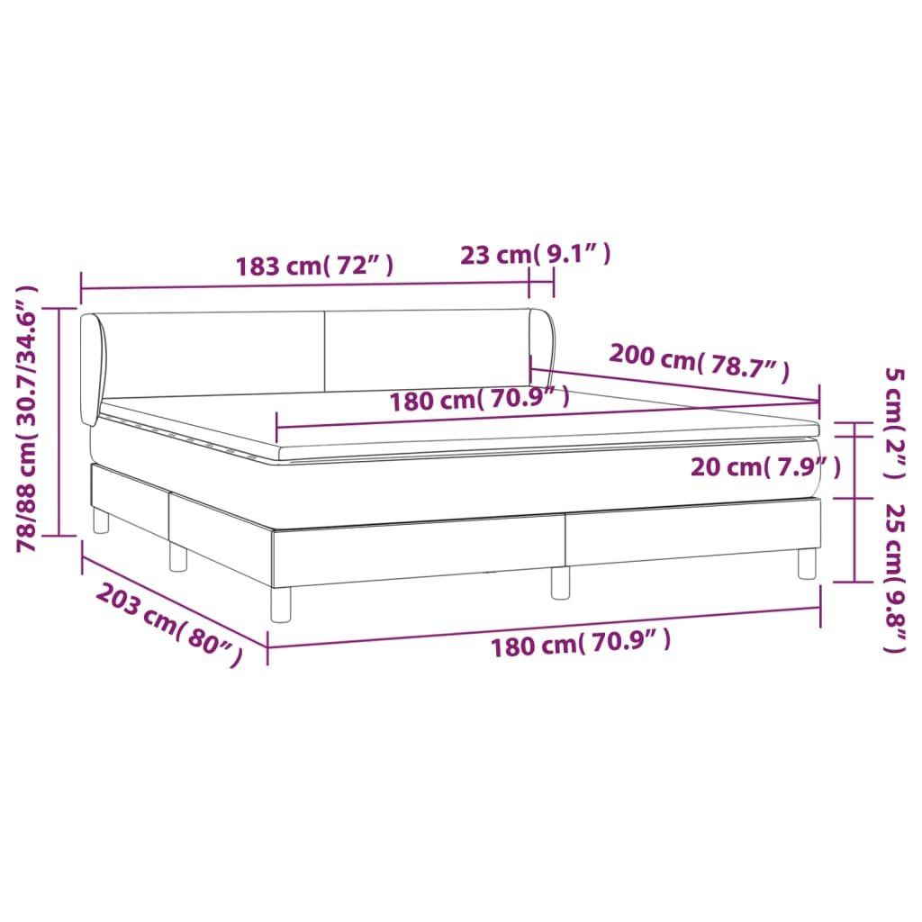 Betten: Boxspringbett mit Matratze Dunkelgrau 180x200 cm Stoff – Neu und originalverpackt aus Zug von Cheap-Shop 2