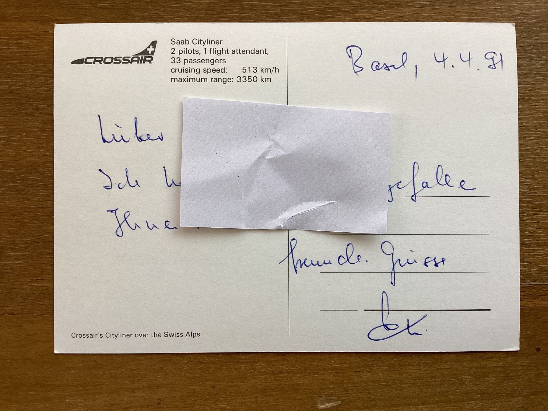 Cartes postales: AK Crossair Flugzeug – D'occasion à Zürich par tol_b7c7 1