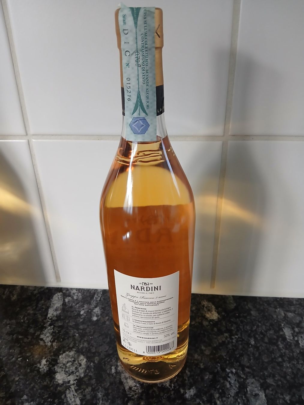 Spirituosen: Nardini Grappa  50% Vol. ( Riserva )  7 Dl. – Gebraucht aus Felben-Wellhausen von Rumaca 1