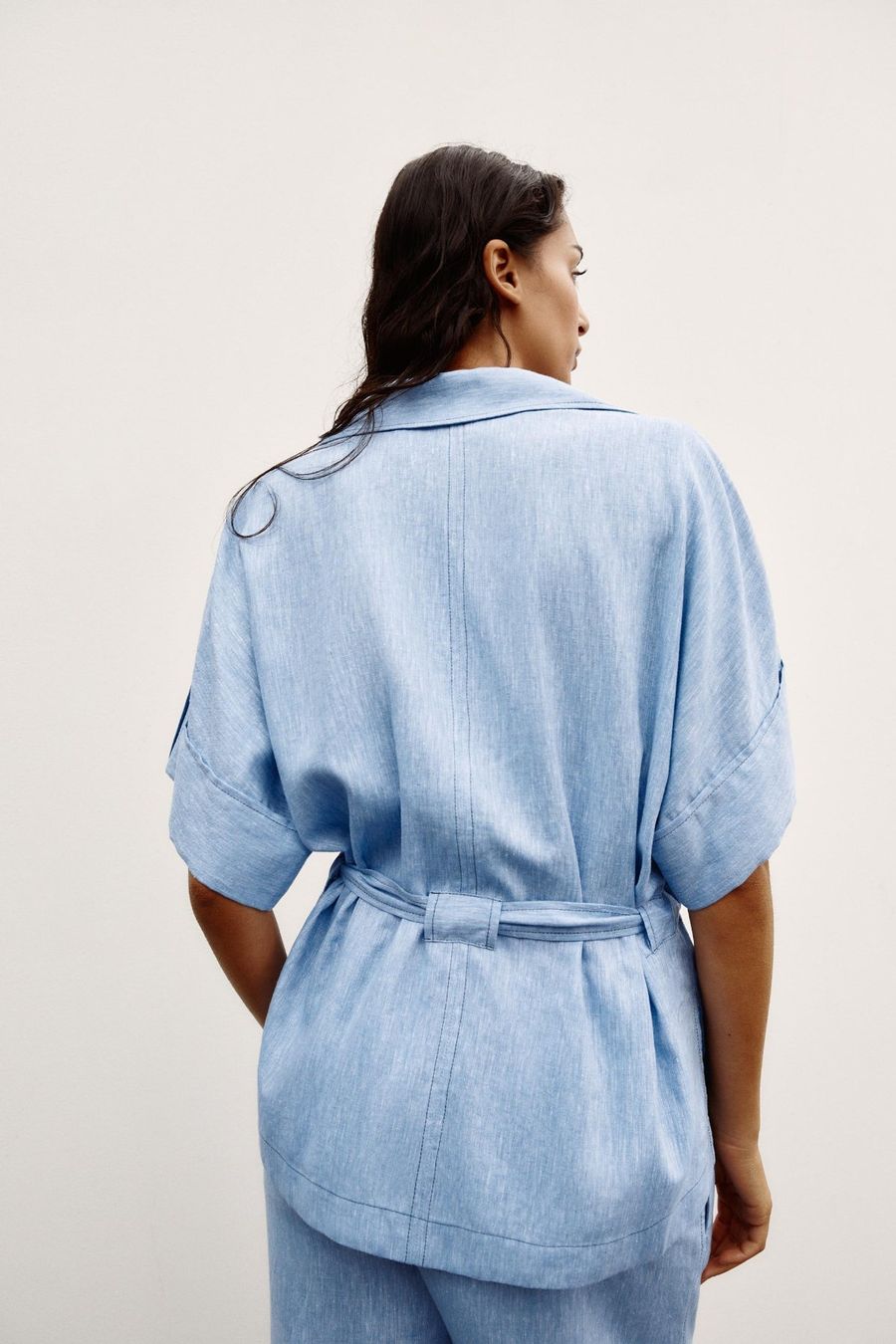 Zara Camicette: ZARA Safari Leinenbluse Hemd Hemdbluse hellblau 40  NEU – Nuovo e nell'imballaggio originale da Rotkreuz venduto da beltraum 6