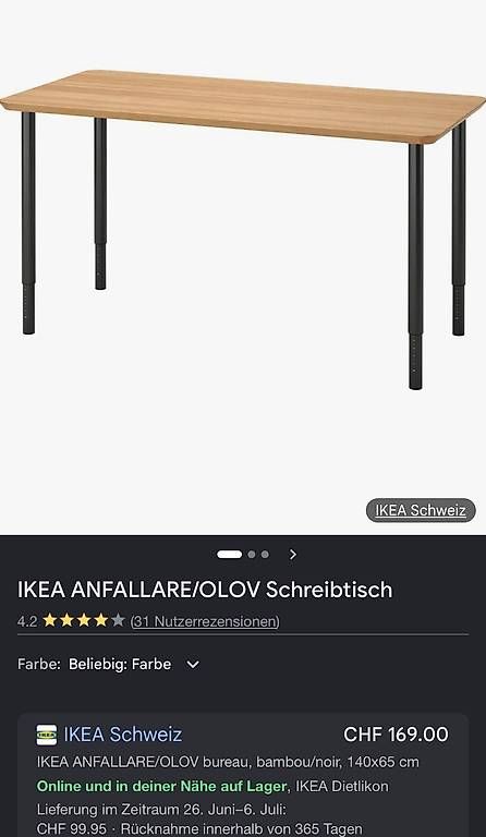 Scrivanie: IKEA Anfallare / Olov Desk Schreibtisch  – Usato da Thalwil venduto da roo_2ljb