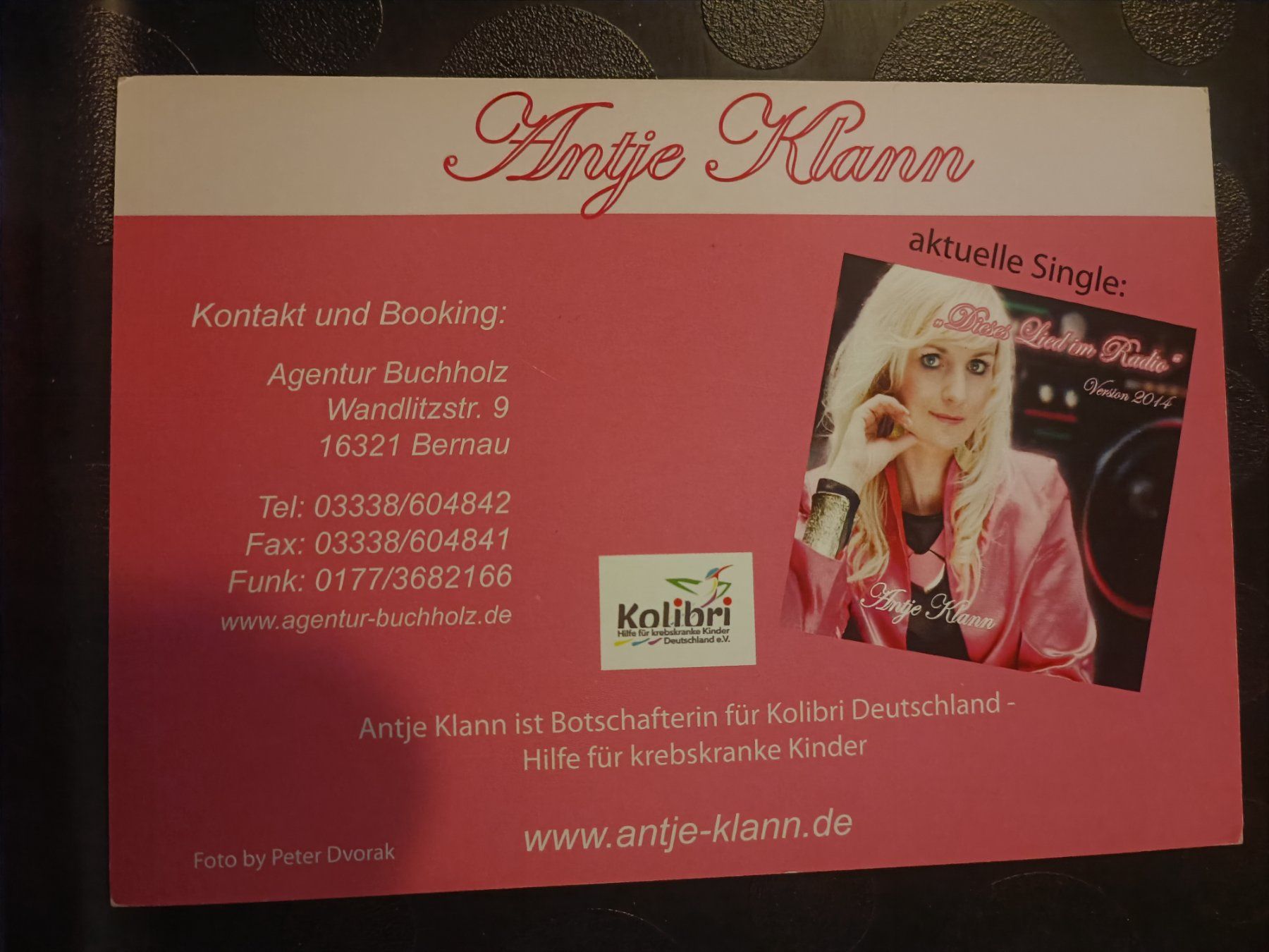 Autografi: Antje Klann - handsignierte Autogrammkarte – Usato da Menziken venduto da Artographs 1