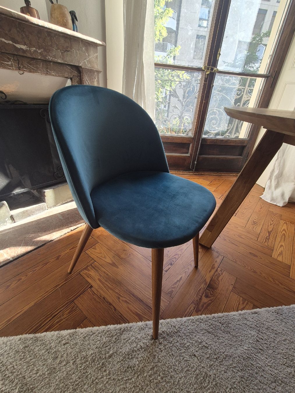 Maisons du monde Sedie: 2 Chaises en velours bleu – Usato da Genève venduto da cor_g6pf 1