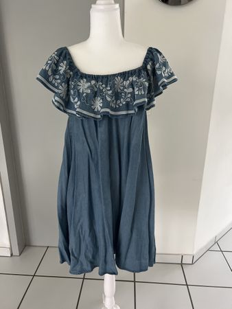 Rebecca Minkoff Kleid, Gr. M, Blau mit Stickerei, Top!