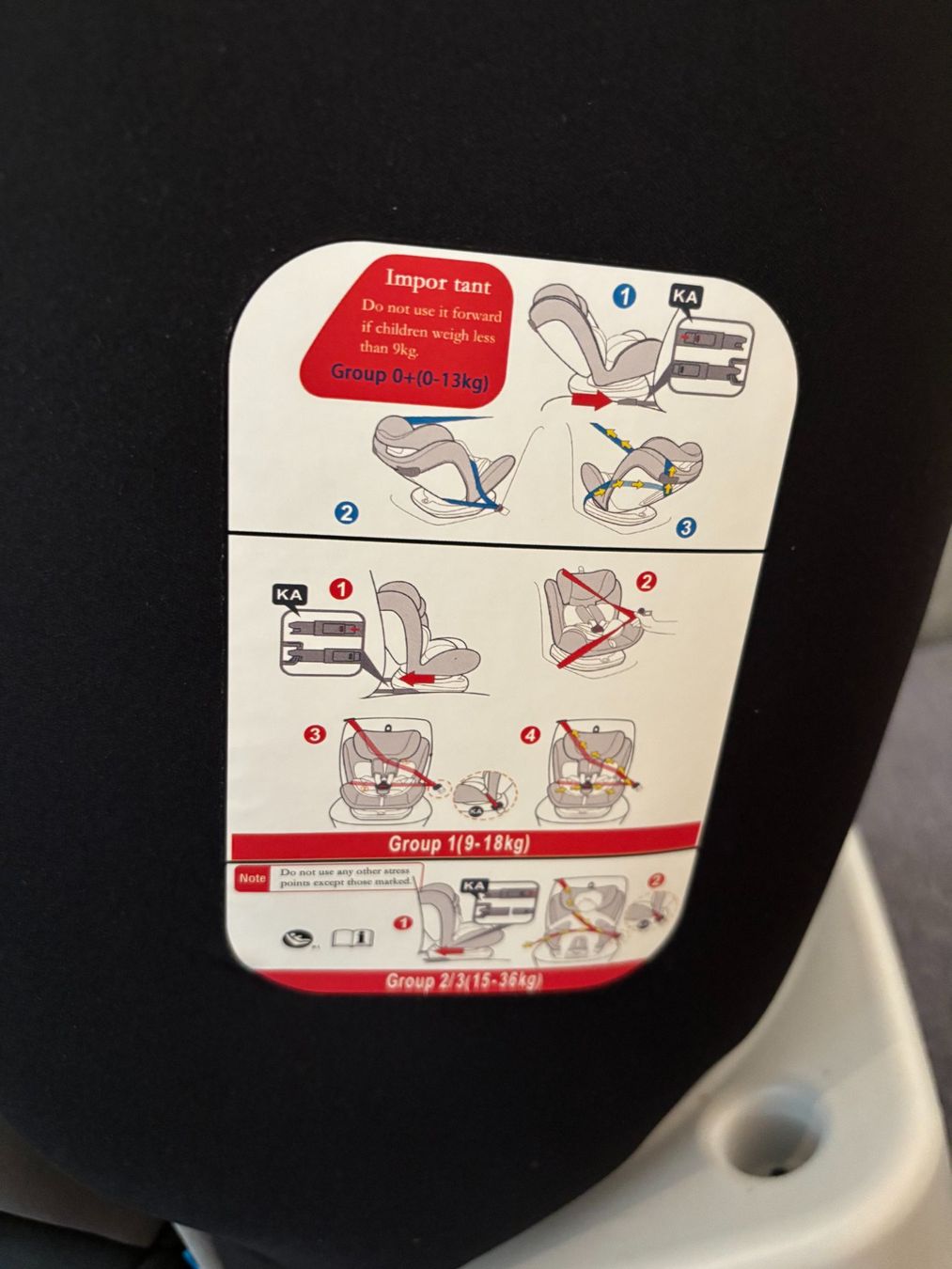 Seggiolini per auto: Farsaw - Kindersitz Isofix 0-36Kg – Usato da Meilen venduto da Boosundara 1