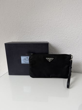 Prada Pochette Nylon Schwarz mit Box guter Zustand