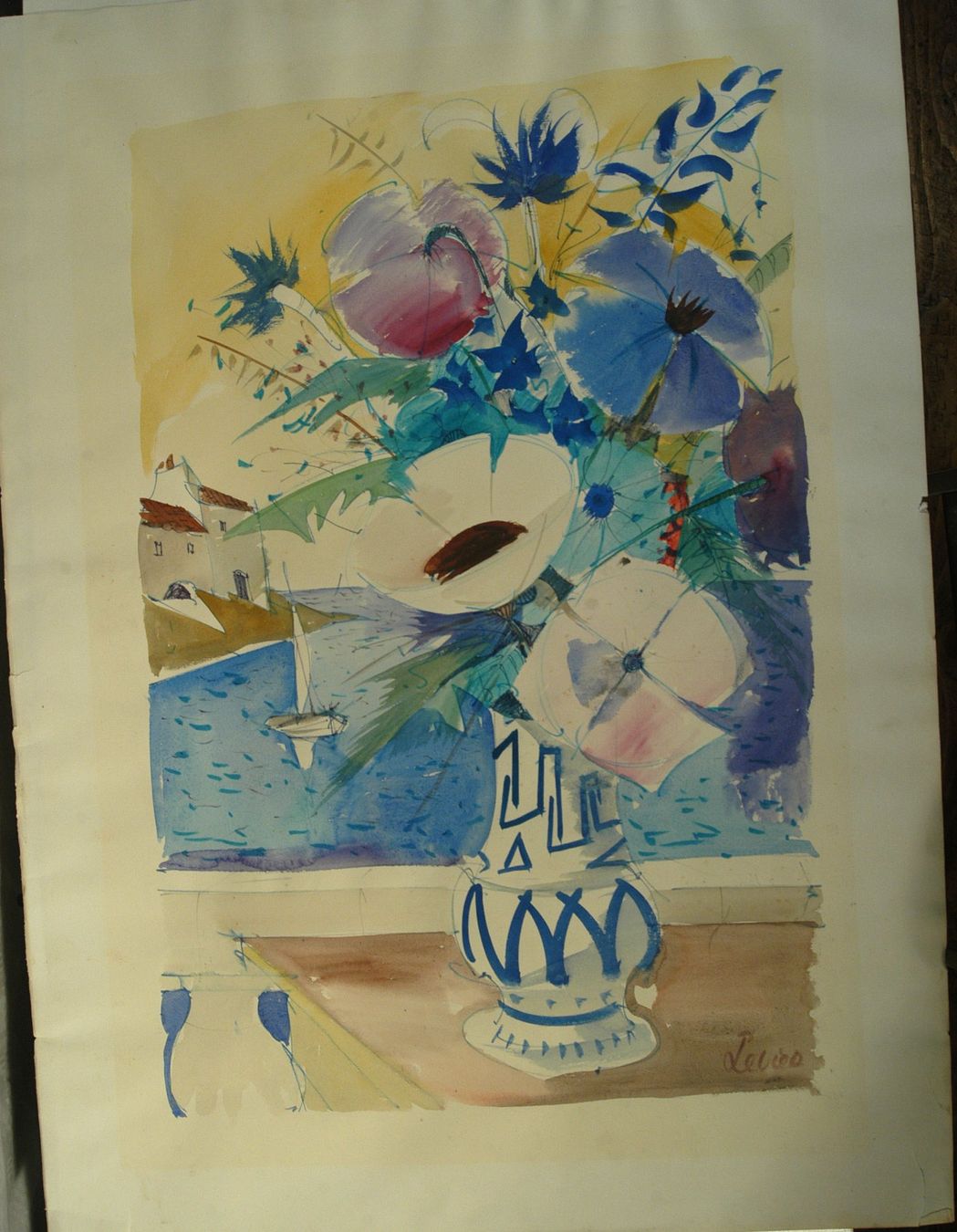 Dipinti: Levied Blumen mit Vase Aquarell – Usato da Herisau venduto da Wisen