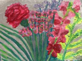 Gemälde Blumenstrauss Acrylmslerei im Impressionismus Sti