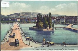 Geneve - Pont du Mont-Blanc - Tram - Litho