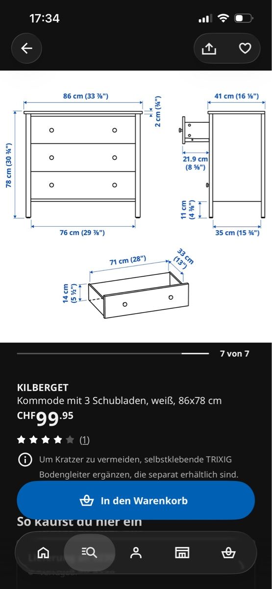 Cassettiere: IKEA Kommode  – Usato da Herisau venduto da langohrenglueck 1