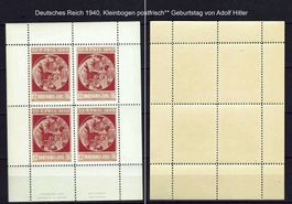 DR 1940, Geb von Adolf Hitler KlBg postfr**