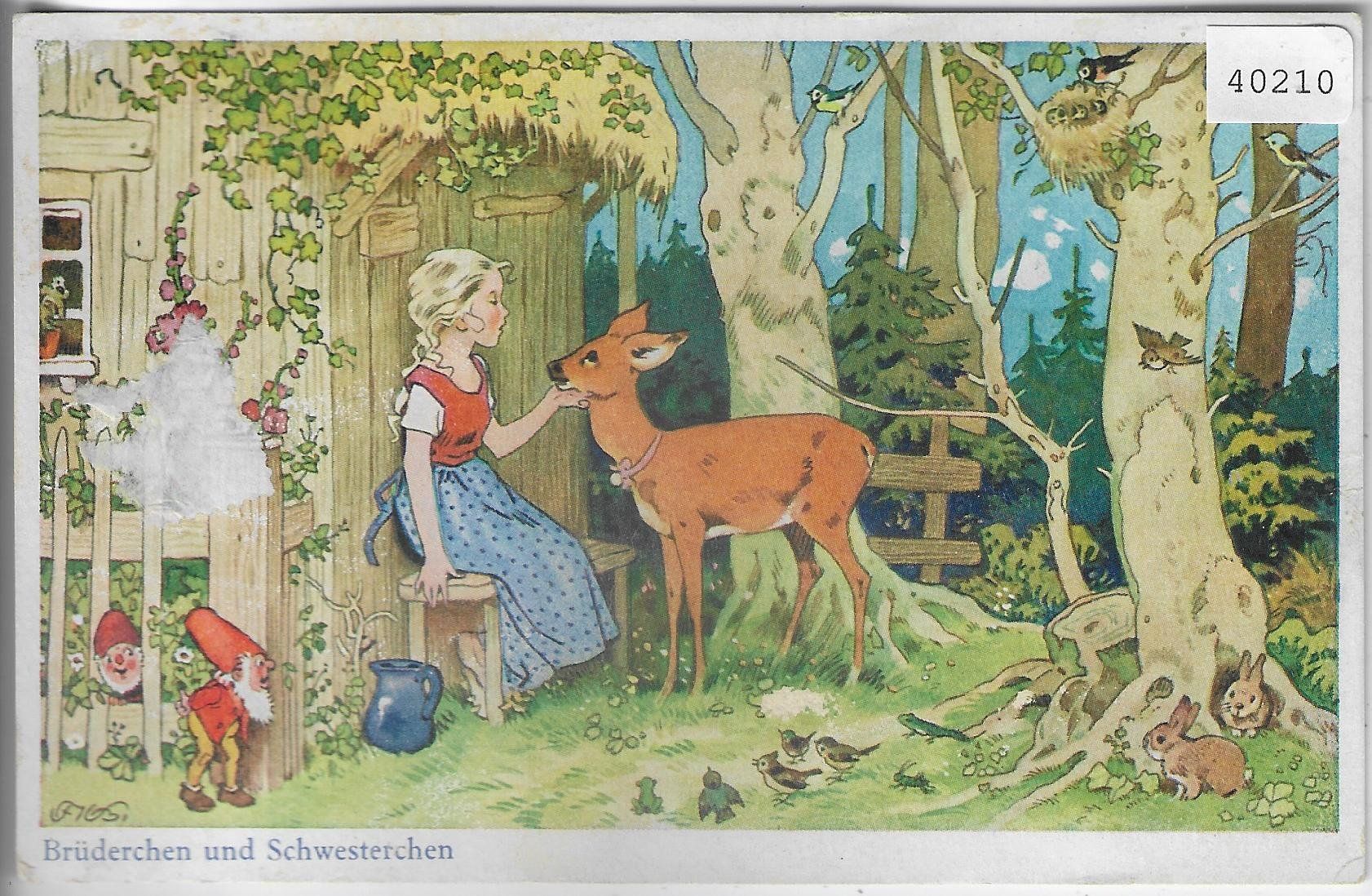 Cartoline postali: Märchen - Brüderchen und Schwesterchen – Usato da Ettingen venduto da Kartenplanet